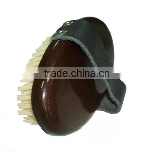 Wooden Beard Brush With Leather Handle thumbnail-6