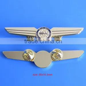 Personalized Silk Way West Airlines Metal Pilot Wing Emblem Badges thumbnail-1