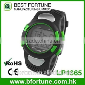 Green Color LP1365 Plastic ABS Case Digital Movt Stainless Steel Case Back Pedometer Smart Watch With Heart Rate Monitor thumbnail-1