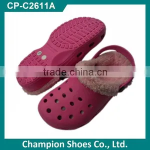 Anti-slip Eco-friendly Fur Lining Clogs thumbnail-1