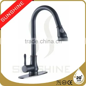 SSTHD5012 Brass Body Deck Mounted Black Kitchen Faucet thumbnail-1