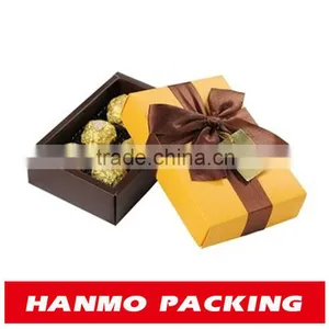 Custom Printed Chocolate Packaging Box With Delicate Ribbon Bow thumbnail-1