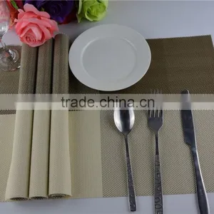 2015 New Arrival Gold Color Home Kitchen Dining Placemat Fashion Adiabatic PVC Strip Weave Table Mat thumbnail-6