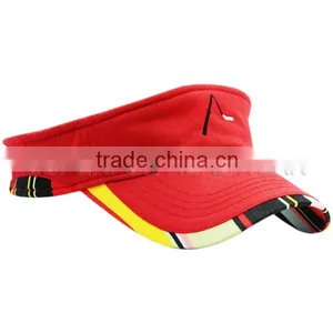 Red Embroidery Design Large Visor Cap thumbnail-3