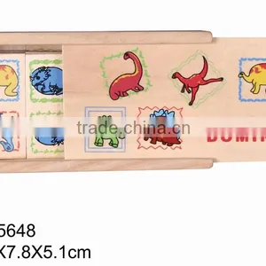 China Wholesale 28 Pcs Plywood and Pine Wood Material for 5.1 Height Lovely Animal Design Wooden Domino thumbnail-3
