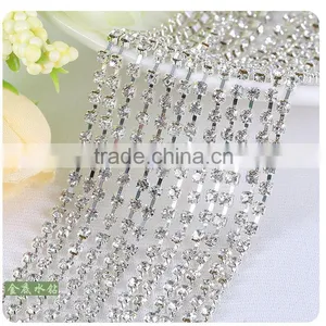 Silver Plating Wholesales AAA Quality Shinny Crystal Cup Roll Rhinestone Chain for Jewelry Cheapest thumbnail-1