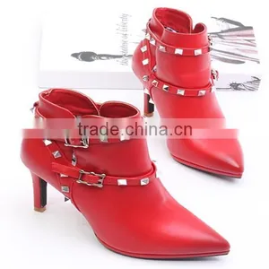 White Boots Leather Upper Rubber Bottom Boots Durable Cheap Rubber Boots thumbnail-1