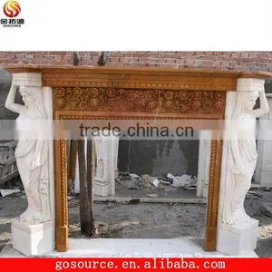 Angel Carved Fireplace Mantel thumbnail-1
