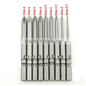 9PCS 801 Round Shank Magnetic Phillips Cross Screwdriver Bits Electric Screwdriver Set 60mm Length AR-10 thumbnail-2