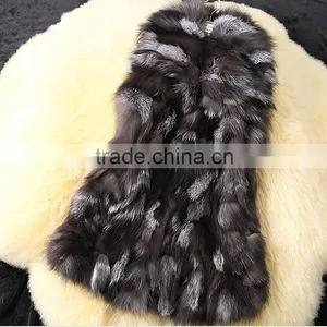 2016 High -end Genuine Silver Fox Fur Vest thumbnail-5