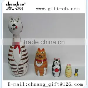 Wooden Russion Nesting Doll With 5 Pcs thumbnail-1
