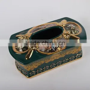 Home Decoration Ceramic Tissue Box Wholesale thumbnail-3