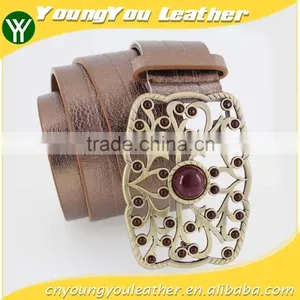 2015 Vintage Style Women's Fashion PU Brand Belt With Pierced Buckle in Chinese Factory thumbnail-1