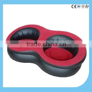 2 Person Flocked Inflatable Plastic Sofa thumbnail-1