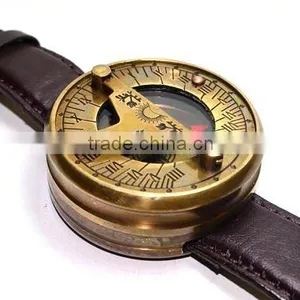 Roman Wrist Sundial Compass With Leather Belt thumbnail-1