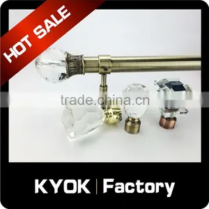 KYOK High Quality White Metal Curtain Rods Wholesale , 28mm Hollow Metal Curtain Rod thumbnail-5