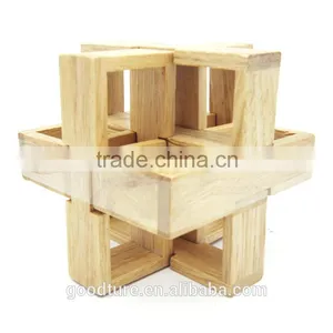 2015 Hot Sale Wooden IQ Intelligent Puzzle Magic Puzzle Kongming Lock Brain Teaser Model Number GAD1085 thumbnail-2