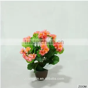 Cheap Wholesale Artificial Silk Begonia Flower Bouquet For Home Decoration thumbnail-3
