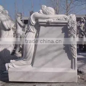 High Quality White Marble Mother Headstones Tombstones Hand Carved Stone Sculpture From Vietnam thumbnail-1