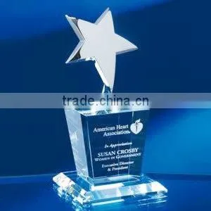 Metal Silver Star Clear Crystal Stand Award - Popular Design thumbnail-1
