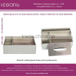 Home Decoration Faux Leather Tissue Box/Office Cardboard Napkin Box thumbnail-1