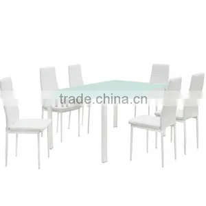 1+6 Tempered Glass Dining Room Set thumbnail-3