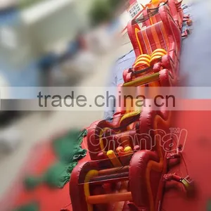 2016 New Dragon Giant Obstacle Course 3 Parts Inflatable Detached Obstacle Course for Sale thumbnail-2