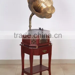 The Hotel With Antique Solid Wood Phonograph Have Bluetooth and USB Recording Machine thumbnail-2