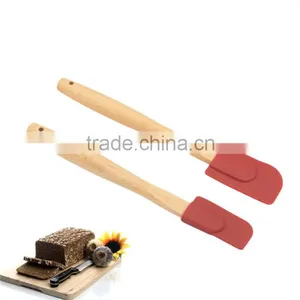 Silicone Head With Wooden Handle Custom Spatula Kitchen Spatula thumbnail-1