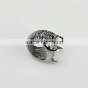 New Product Design 2015 Stainless Steel Indonesia Titanium Ring for Gemstone thumbnail-3
