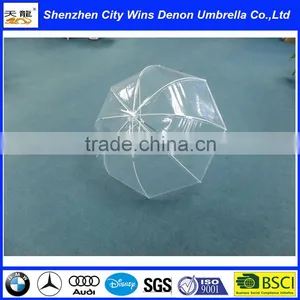 Wholesale Cheap China Suppliers Produced Fiberglass Ribs 23" 2015 Promotional Deep Transparent PVC&POE Umbrella thumbnail-3