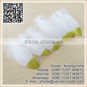 Gold Glitter Dipped Feather Wedding Decoration Party Glitter Feather thumbnail-3