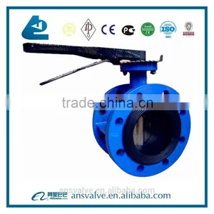 China Manufacturer Double Flanged Rubber Butterfly Valve With Hand Lever and Worm Gear thumbnail-6