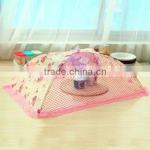 Lace Rectangular Folding Printing Food Meals Hood Hood Cover Anti Flies thumbnail-1