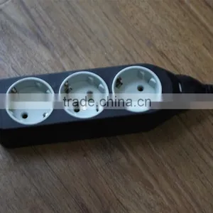European Style 16A 250V 3way Extension Electrical Power Strip thumbnail-1