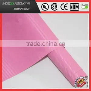 Car Accessory Air Bubble Free 1.52*30m 3D Pink Self Adhesive Customized Carbon Fiber thumbnail-1
