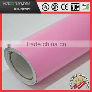 1.52*30M Car Wrap Vinyl Rolls Removable Self Adhesive Vinyl Rolls Pink Matte Vinyl Wrap thumbnail-1