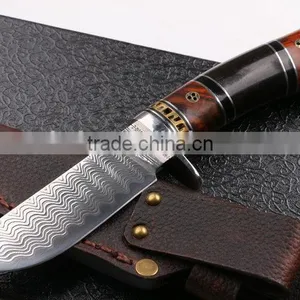 OEM Damascus Blade Handmade Small Hunting Knife thumbnail-1