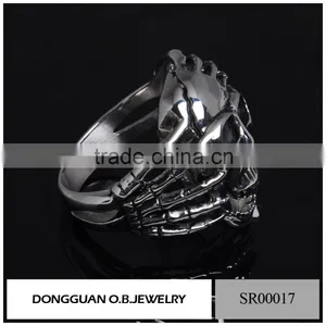 Skull Silver Ring For Men,Skull Ring Silver Jewelry Gothic,Silver Skull Titanium Ring thumbnail-2