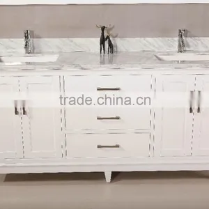 60'' Bathroom Vanity Cabinet With White Carrara Marble Top thumbnail-3