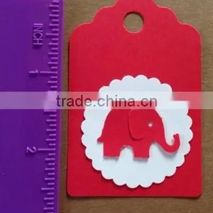 Red & White Paper Hang Tags Baby Shower Party Favor Label Gift Elephant DIY thumbnail-1