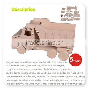 HANGZHOU Build A Wood Vehicle Kit - TOW TRUCK For Kids Diy Digital Painting thumbnail-1