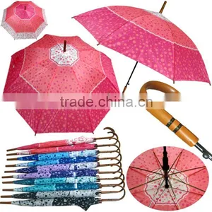 Auto Open Straight Dot Printed Cheap Promotional Umbrella thumbnail-1