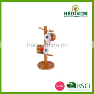 Wooden Cup Tree Holder With Round Stand Wholesale thumbnail-4