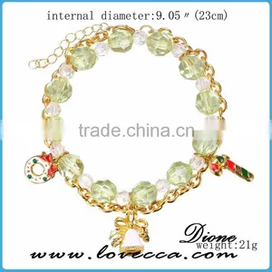 Cute Cool Women Fashion Christmas Beads Glass Crystal Bracelet Chain thumbnail-1