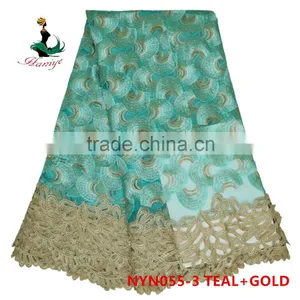 Haniye 2016 Wholesale African Tulle Lace Fabrics/net Lace Fabrics for Party/NYN55 thumbnail-3