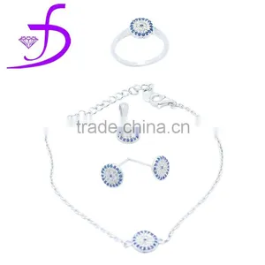 Fashionable Design 925 Sterling Silver Jewelry Set With Charming Zirconia thumbnail-1