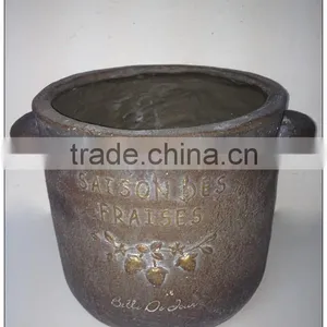 Garden Decoration Bronze Concrete Bonsai Pot With Handle, Garden Flower Pot thumbnail-1