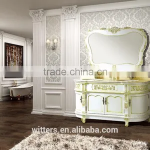 WTS-6088 30" Bathroom Vanity Sink Base Cabinet Solid Wood in Beige thumbnail-6