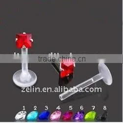 Crystal Body Lip Piercing Clear Labret Ring & Studs Jewelry thumbnail-1